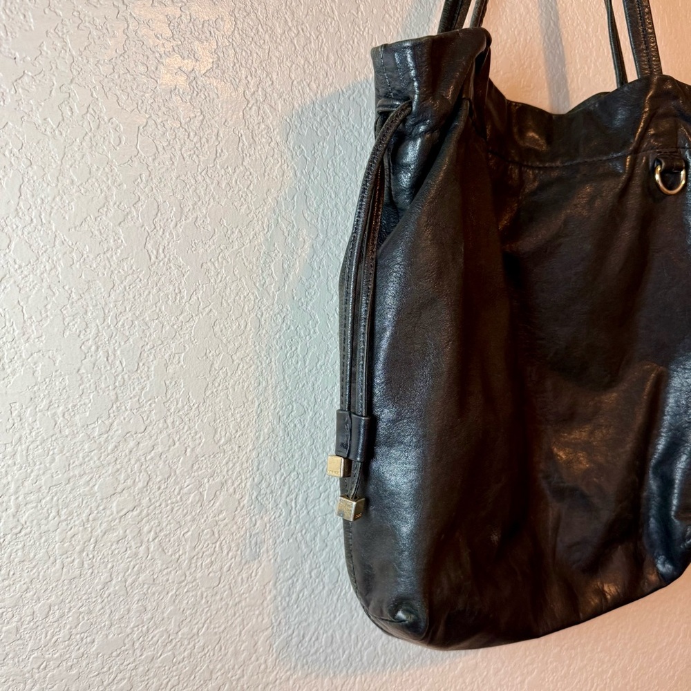 Michael Kors Black Soft Leather Drawstring Shoulder Bag - Picture 6 of 13